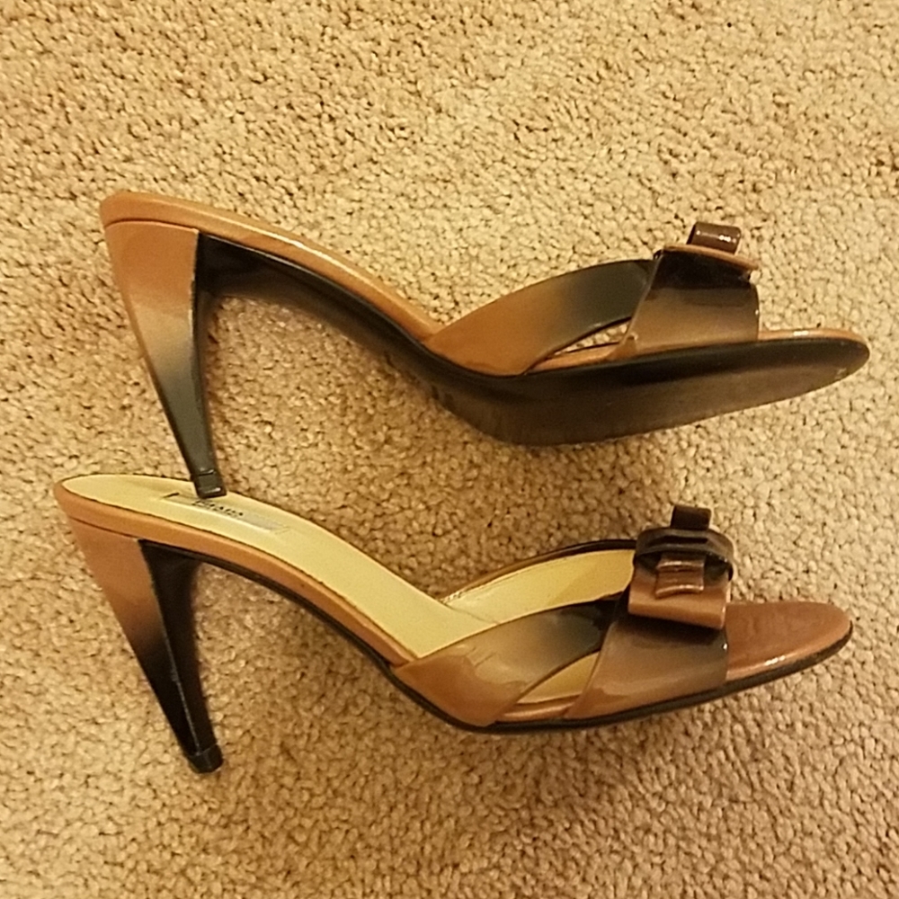 Authentic Prada Brown open toe heels with … - Picture 2 of 8
